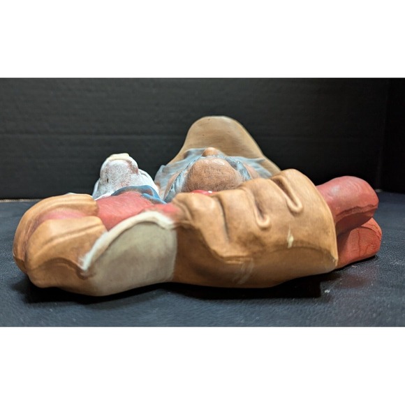 Cowboy Holding Calf Wall Hanging‎ Hand-Painted Ceramic - Picture 9 of 9